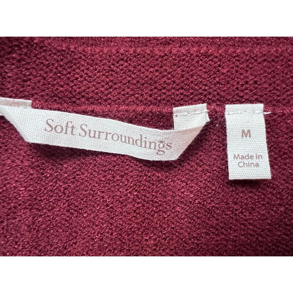 Soft Surroundings Priscilla Tunic Sweater Medium Round Neck Tight Knit Brick Red - Picture 4 of 13